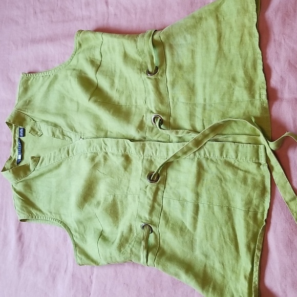 Carole Little Sleeveless Linen Blouse - Picture 11 of 16